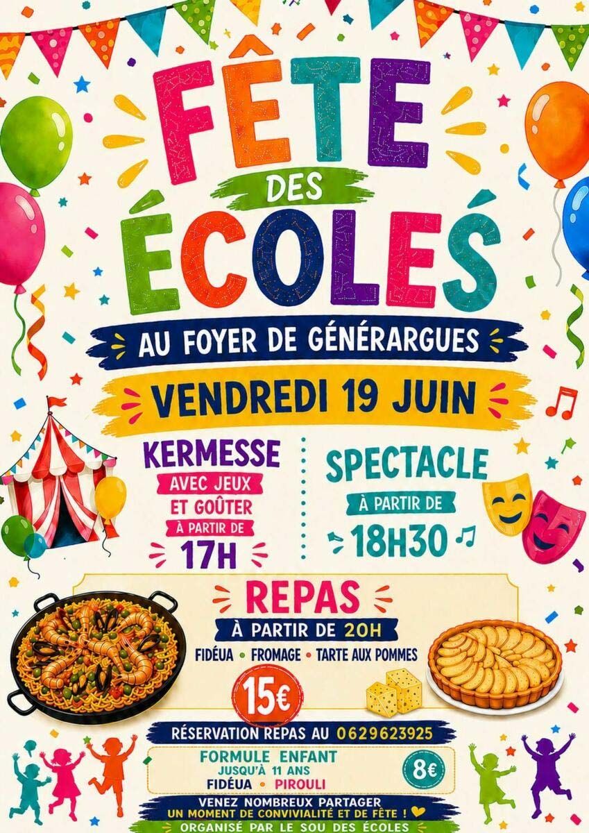 Affiche fête des écoles
