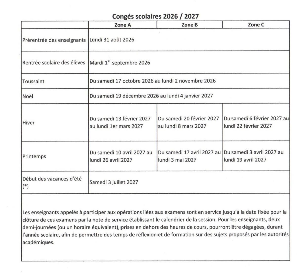 congés